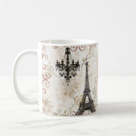 秋の紅葉のパリロマンチックなエッフェル塔 コーヒーマグカップ