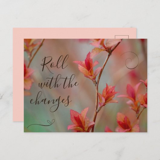 秋の紅葉の季節が変わる ポストカード (正面/裏面)