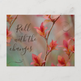 秋の紅葉の季節が変わる ポストカード