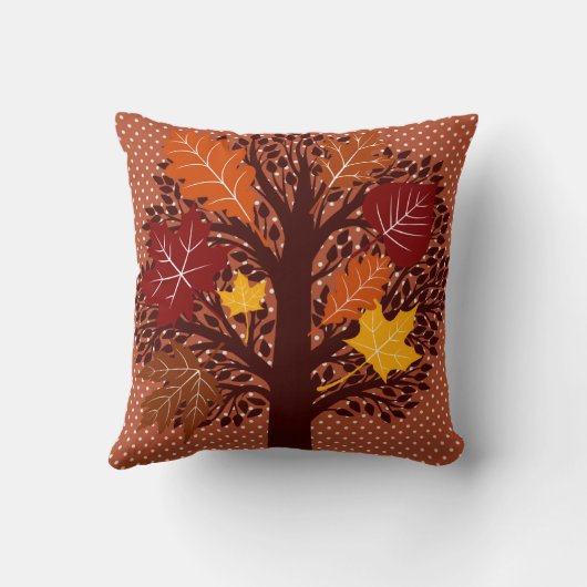 秋の紅葉の木の11月の収穫 クッション (裏面)