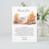 秋の紅葉の森のシーン ブライダルシャワー サンキューカード (スタンド正面)