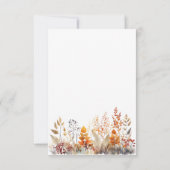 秋の紅葉の森のシーン ブライダルシャワー サンキューカード (裏面)