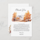 秋の紅葉の森のシーン ブライダルシャワー サンキューカード (正面/裏面)