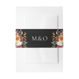 秋の紅葉の黒 招待状ベリーバンド