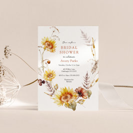 秋の紅葉ひまわりブライダルシャワー 招待状