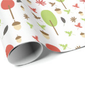 秋の紅葉アコーンツリーズ ラッピングペーパー (ロールコーナー)