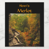 秋の紅葉アットトレマン州パークレッドワインラベル ワインラベル (シングルラベル)