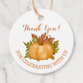 秋の紅葉カボチャ秋ベビーシャワー フェイバータグ (正面)