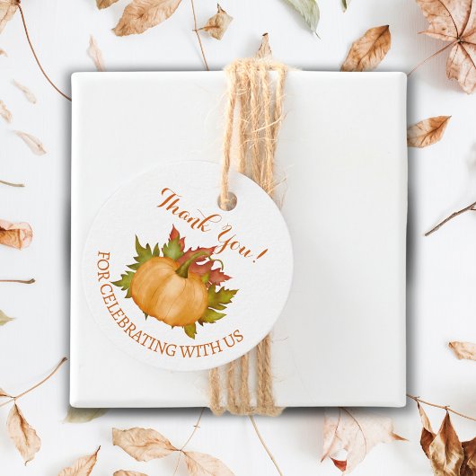 秋の紅葉カボチャ秋ベビーシャワー フェイバータグ