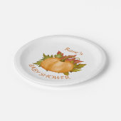 秋の紅葉カボチャ秋ベビーシャワー ペーパープレート (アングル)