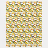 秋の紅葉カボチャ&ひまわりコージー フリースブランケット (正面)