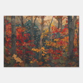 秋の紅葉カラフルの切り離し ラッピングペーパーシート (正面2)