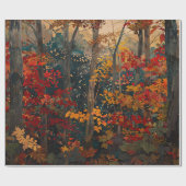 秋の紅葉カラフルの切り離し ラッピングペーパー (フラット)