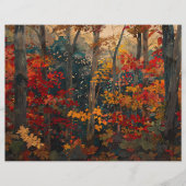 秋の紅葉カラフル林スクラップブック紙 (正面)