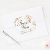 秋の紅葉ステッカーに感謝 ラウンドシール (封筒)