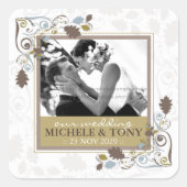 秋の紅葉ズスワ結婚ーズの写真シール スクエアシール (正面)