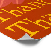 秋の紅葉タイポグラフィハッピーサンクスギビング ポスター (角)