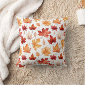 秋の紅葉テラコッタブラウンボホパターン クッション (ブランケット)