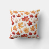 秋の紅葉テラコッタブラウンボホパターン クッション (裏面)