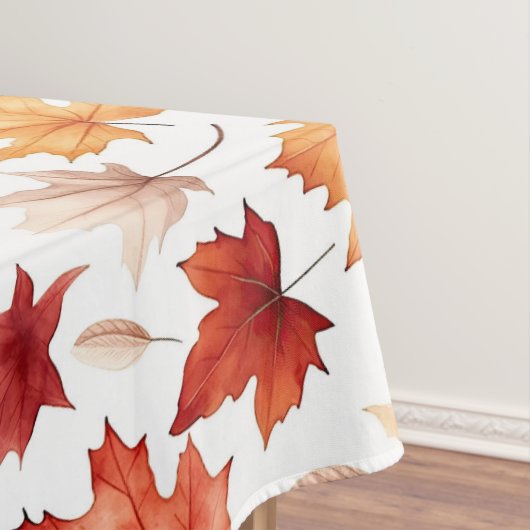 秋の紅葉テラコッタブラウンボホパターン テーブルクロス (インサイチュ)