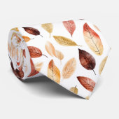秋の紅葉テラコッタブラウンボホパターン ネクタイ (ロール)
