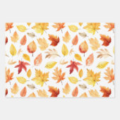 秋の紅葉テラコッタブラウンボホパターン ラッピングペーパーシート (正面)