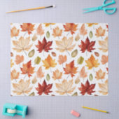 秋の紅葉テラコッタブラウンボホパターン 薄葉紙 (クラフト)