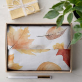 秋の紅葉テラコッタブラウンボホパターン 薄葉紙 (ギフト)