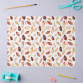 秋の紅葉テラコッタブラウンボホパターン 薄葉紙 (クラフト)