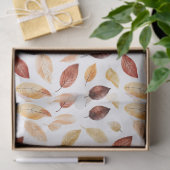 秋の紅葉テラコッタブラウンボホパターン 薄葉紙 (ギフト)