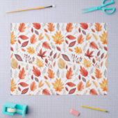 秋の紅葉テラコッタブラウンボホパターン 薄葉紙 (クラフト)