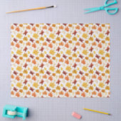 秋の紅葉テラコッタブラウンボホパターン 薄葉紙 (クラフト)