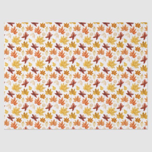 秋の紅葉テラコッタブラウンボホパターン 薄葉紙 (正面)