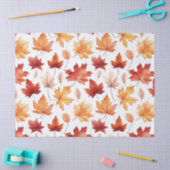 秋の紅葉テラコッタブラウンボホパターン 薄葉紙 (クラフト)