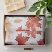 秋の紅葉テラコッタブラウンボホパターン 薄葉紙 (ギフト)