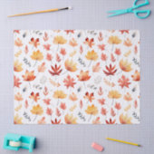 秋の紅葉テラコッタブラウンボホパターン 薄葉紙 (クラフト)