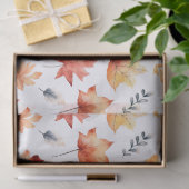 秋の紅葉テラコッタブラウンボホパターン 薄葉紙 (ギフト)