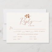 秋の紅葉テラコッタ秋の結婚式ミールRSVP (正面)