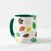 秋の紅葉パターングリーン マグカップ (正面左)