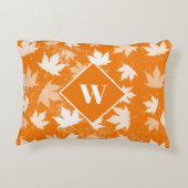 秋の紅葉パターンモノグラム アクセントクッション (裏面)
