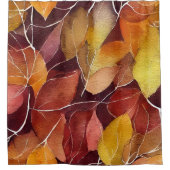 秋の紅葉パターン シャワーカーテン (正面)