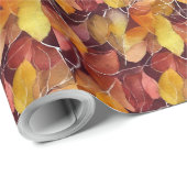 秋の紅葉パターン ラッピングペーパー (ロールコーナー)