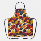 秋の紅葉パター鮮やかン離れデザイン エプロン (正面)