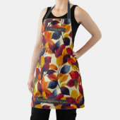 秋の紅葉パター鮮やかン離れデザイン エプロン (インサイチュ)