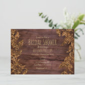 秋の紅葉フェイク金ゴールドスパークルグラム 招待状 (スタンド正面)