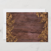 秋の紅葉フェイク金ゴールドスパークルグラム 招待状 (裏面)