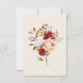 秋の紅葉フラワーアイボリー結婚式返信RSVP 出欠カード (裏面)