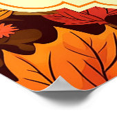 秋の紅葉ベビーシャワー歓迎サイン ポスター (角)