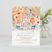 秋の紅葉ベビーシャワー Let's Fall in Love 招待状 (スタンド正面)