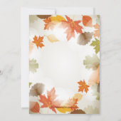秋の紅葉モダンのブライダルシャワーの招待 招待状 (裏面)